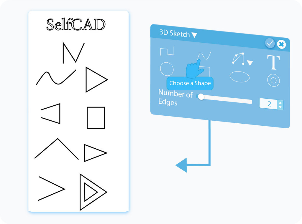 Selecting and customizing the shape of the brush for 3D Sketch